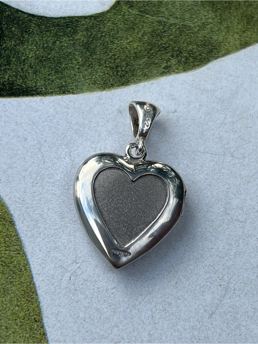 Sterling Silver Heart Locket Pendant with Floral Engraving - Picture 3 of 4